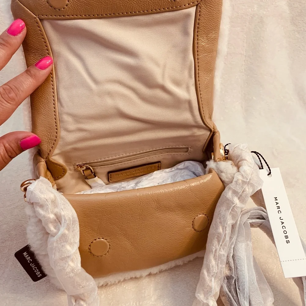 ♥️Marc Jacobs Iced Coffee faux fur mini flap crossbody. - Picture 5 of 6